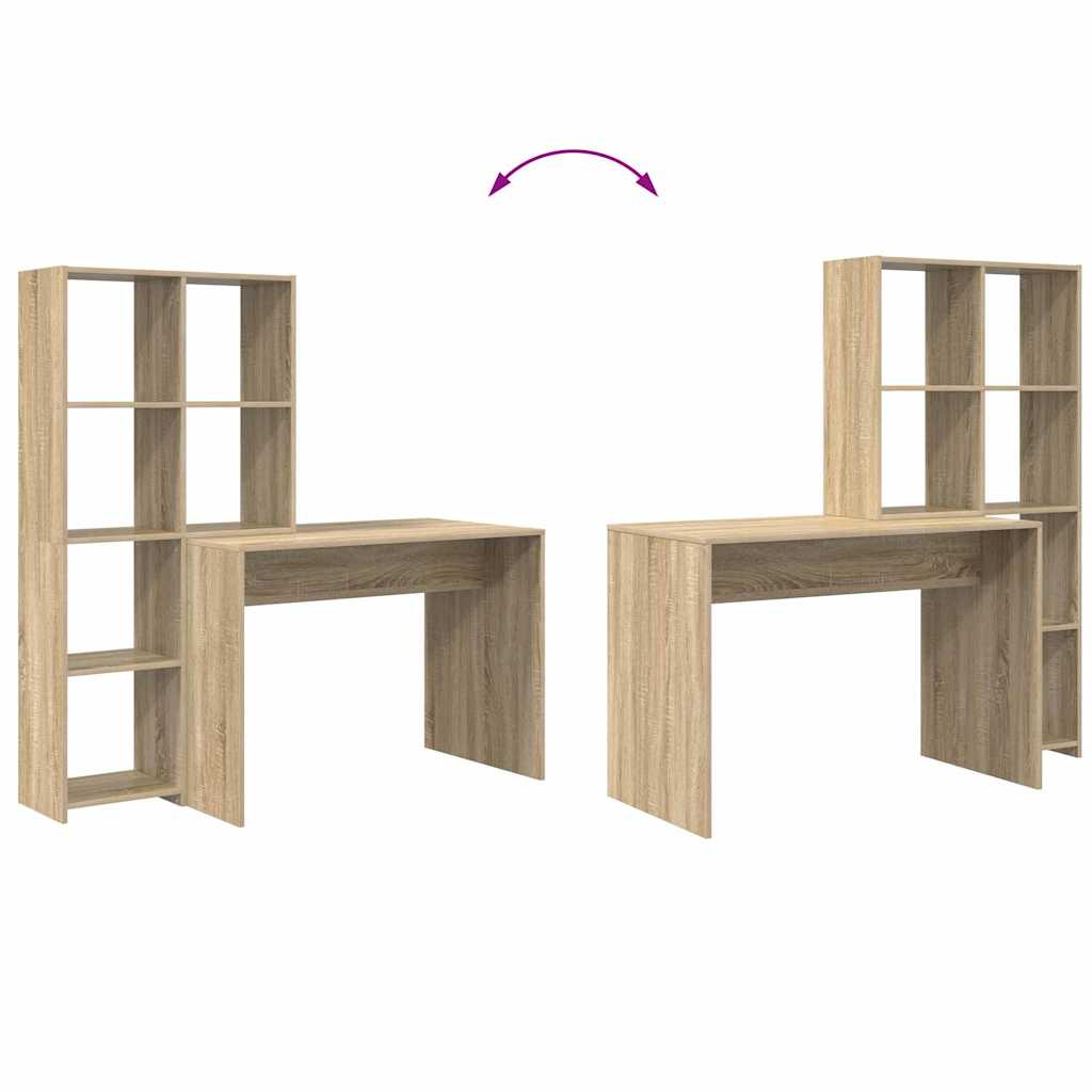 Schreibtisch Sonoma-Eiche 138,5 x 55 x 143 cm Holzwerkstoff