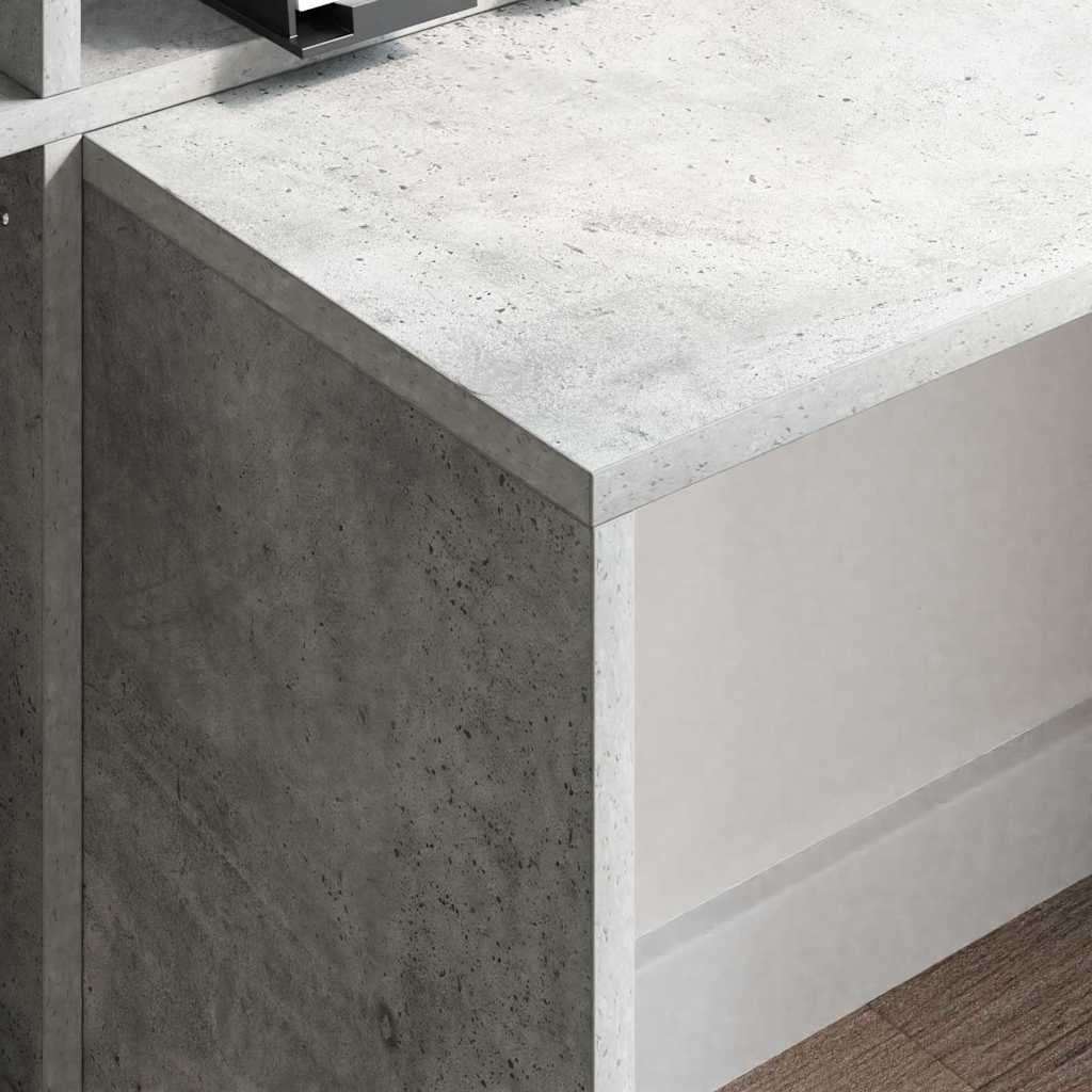 vidaXL Schreibtisch Beton Grau 138,5 x 55 x 143 cm Holzwerkstoff