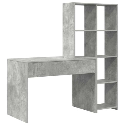 vidaXL Schreibtisch Beton Grau 138,5 x 55 x 143 cm Holzwerkstoff