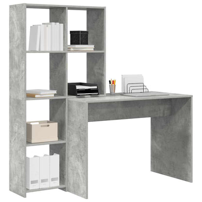 vidaXL Schreibtisch Beton Grau 138,5 x 55 x 143 cm Holzwerkstoff