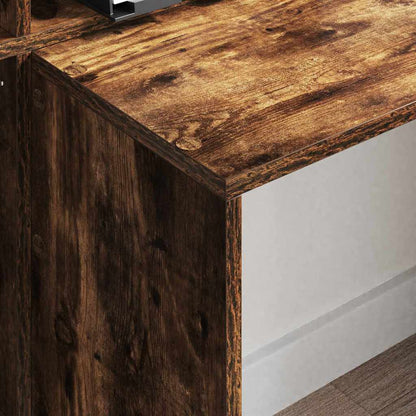 vidaXL Schreibtisch mit Regal Geräucherte Eiche 138,5 x 55 x 143 cm