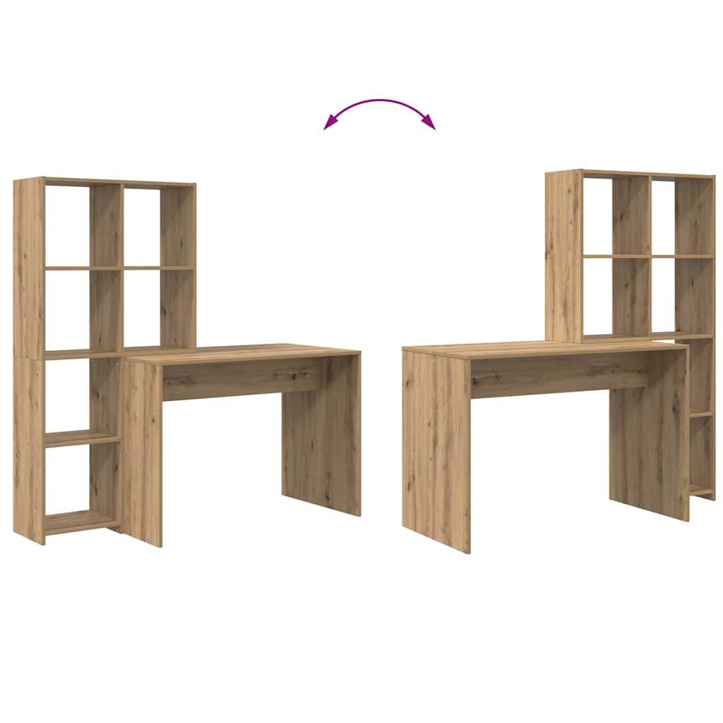 vidaXL Schreibtisch Artisan-Eiche 138,5 x 55 x 143 cm Holzwerkstoff