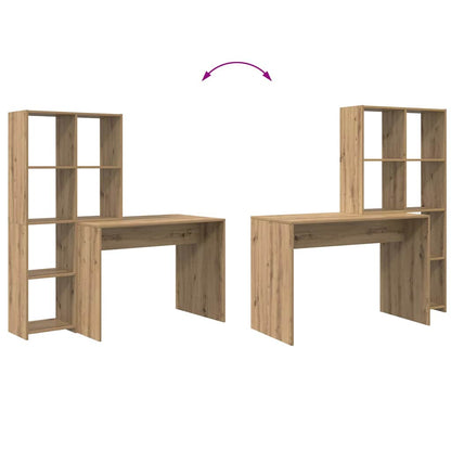 vidaXL Schreibtisch Artisan-Eiche 138,5 x 55 x 143 cm Holzwerkstoff