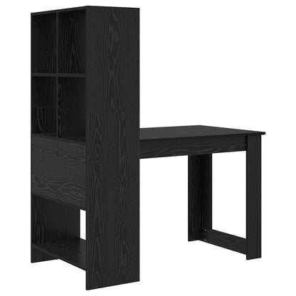 vidaXL Schreibtisch mit Regal Schwarz Eichen-Optik 122 x 67 x 145 cm