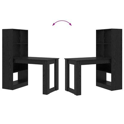 vidaXL Schreibtisch mit Regal Schwarz Eichen-Optik 122 x 67 x 145 cm