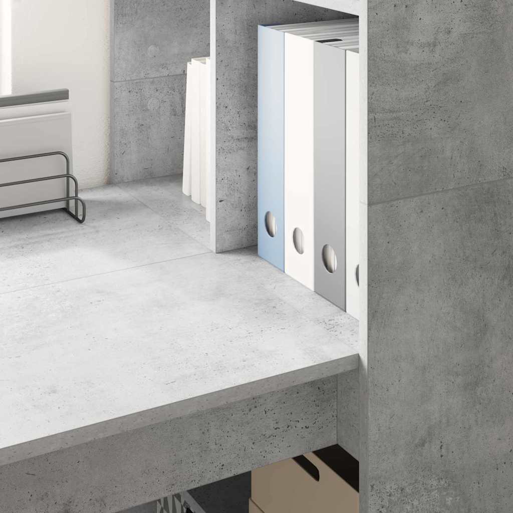 vidaXL Bureau Gris Béton 122 x 67 x 145 cm Bois d'ingénierie