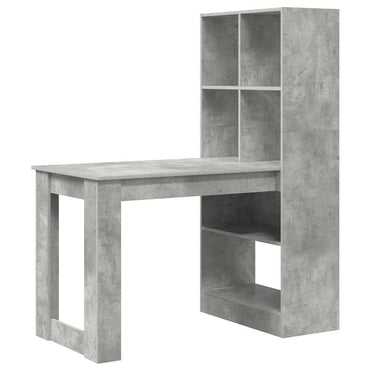 vidaXL Bureau Gris Béton 122 x 67 x 145 cm Bois d'ingénierie