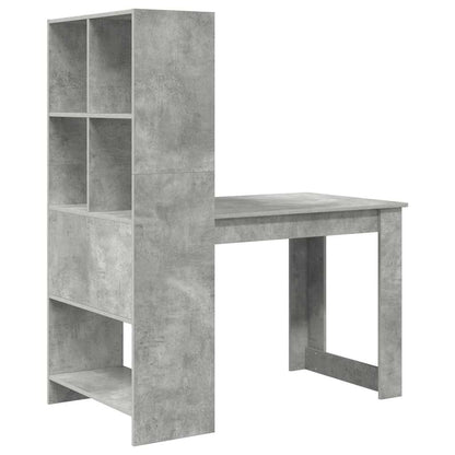 vidaXL Bureau Gris Béton 122 x 67 x 145 cm Bois d'ingénierie