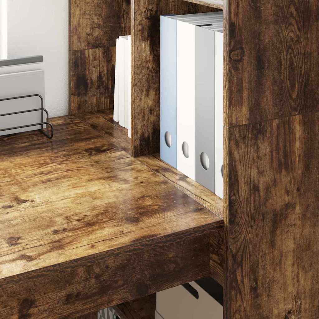 vidaXL Bureau Chêne Fumé 122 x 67 x 145 cm Bois d'ingénierie