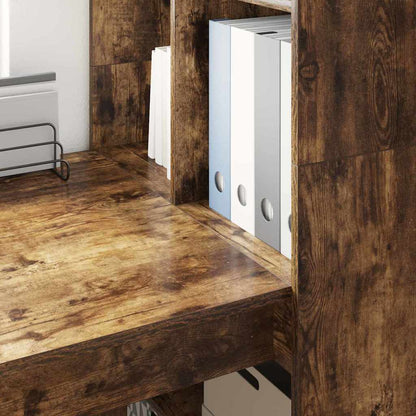 vidaXL Bureau Chêne Fumé 122 x 67 x 145 cm Bois d'ingénierie