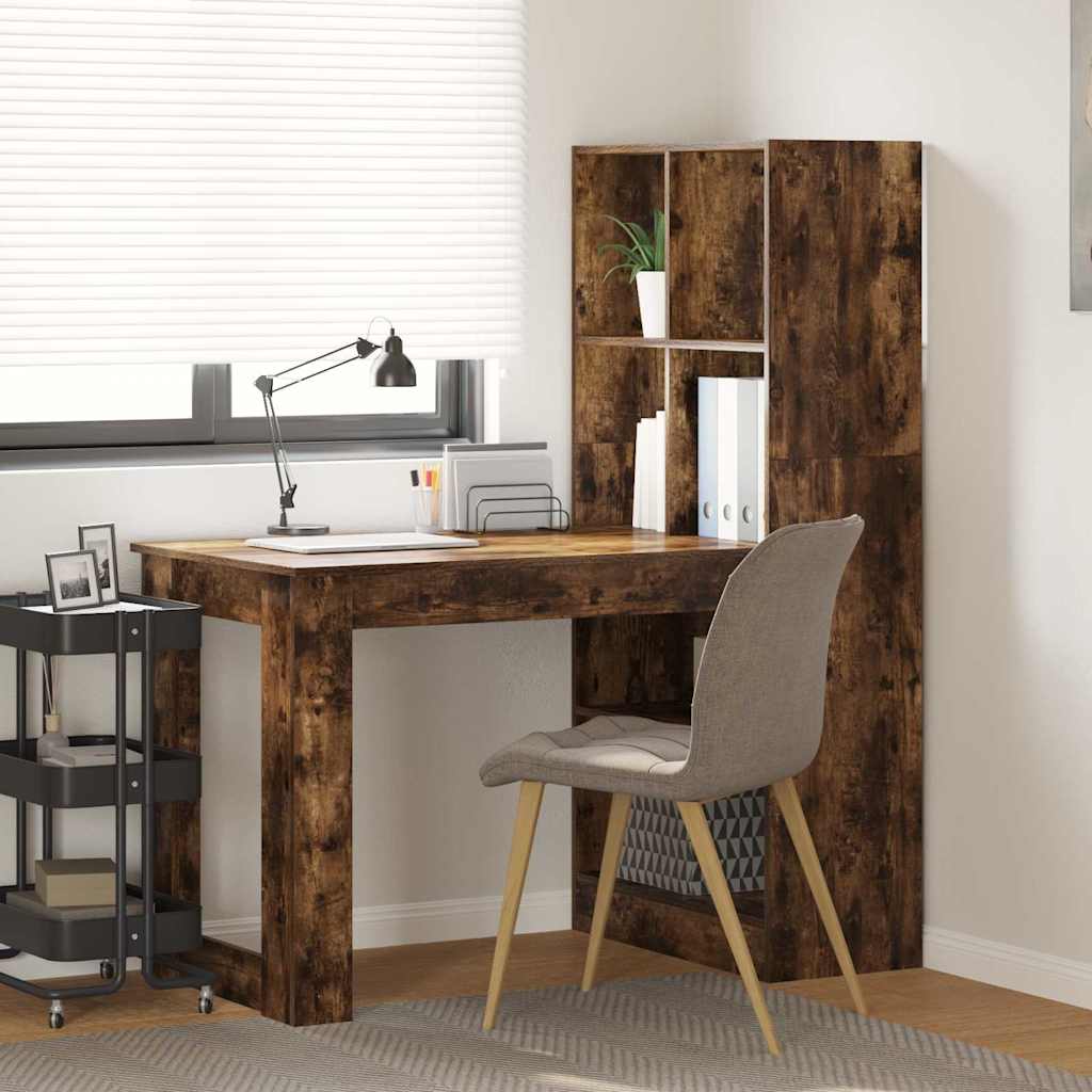 vidaXL Bureau Chêne Fumé 122 x 67 x 145 cm Bois d'ingénierie