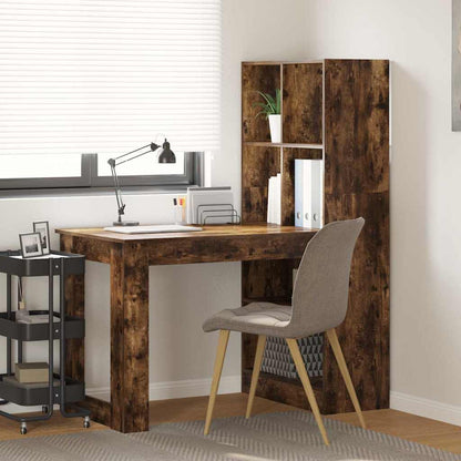 vidaXL Bureau Chêne Fumé 122 x 67 x 145 cm Bois d'ingénierie
