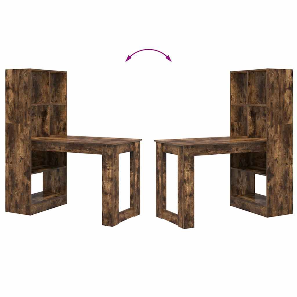 vidaXL Bureau Chêne Fumé 122 x 67 x 145 cm Bois d'ingénierie