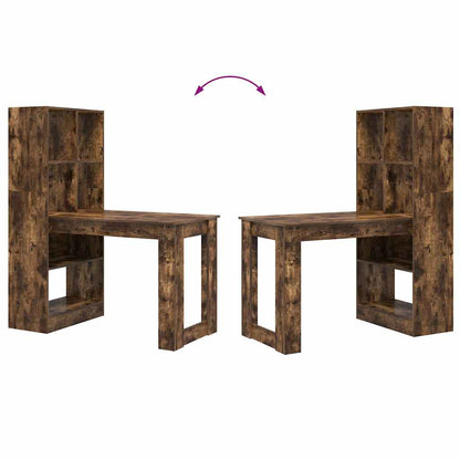 vidaXL Bureau Chêne Fumé 122 x 67 x 145 cm Bois d'ingénierie