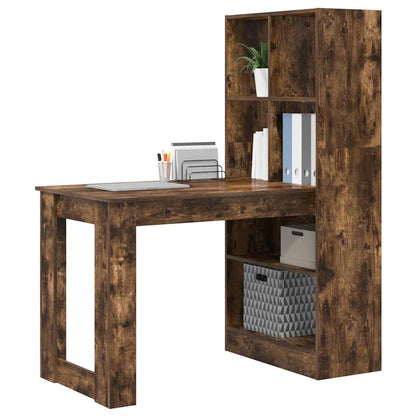 vidaXL Bureau Chêne Fumé 122 x 67 x 145 cm Bois d'ingénierie