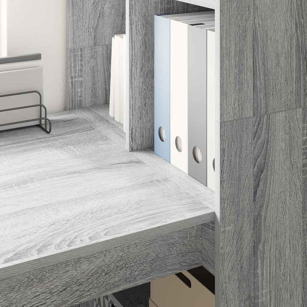 vidaXL Bureau gris sonoma 122 x 67 x 145 cm Bois d'ingénierie