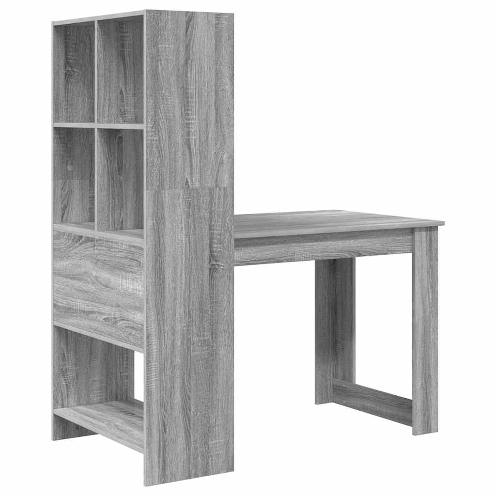 vidaXL Bureau gris sonoma 122 x 67 x 145 cm Bois d'ingénierie