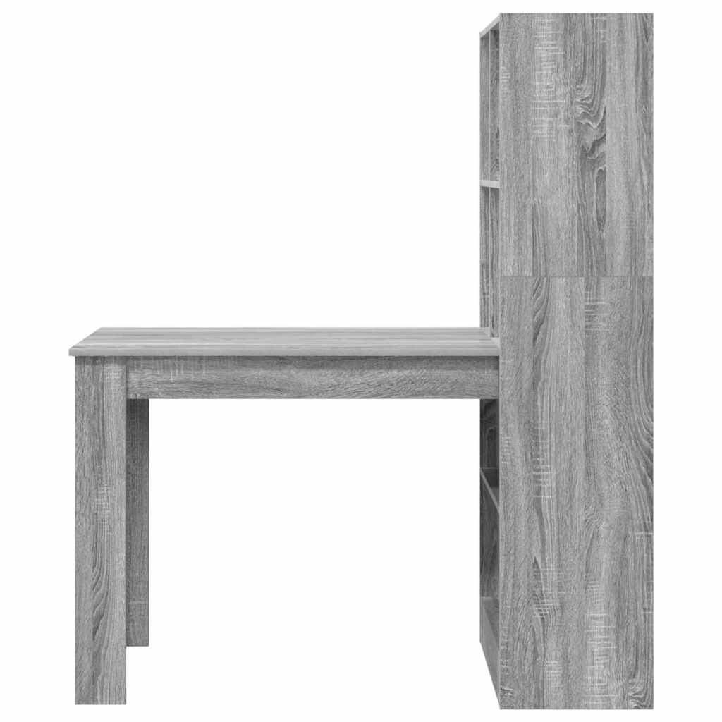 vidaXL Bureau gris sonoma 122 x 67 x 145 cm Bois d'ingénierie