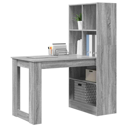 vidaXL Bureau gris sonoma 122 x 67 x 145 cm Bois d'ingénierie