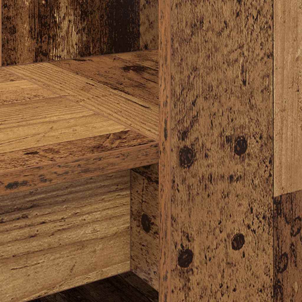 vidaXL Bureau avec étagère en bois de récupération 122 x 67 x 145 cm Bois d'ingénierie