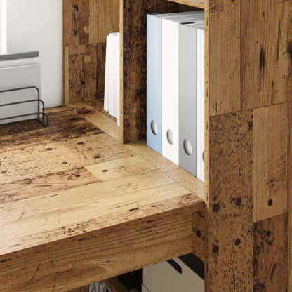vidaXL Bureau avec étagère en bois de récupération 122 x 67 x 145 cm Bois d'ingénierie