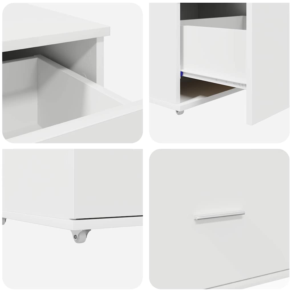 vidaXL Bureau avec étagère Blanc 131,5 x 50 x 106,5 cm Aggloméré