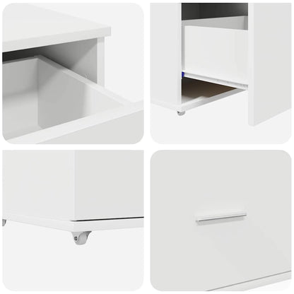 vidaXL Bureau avec étagère Blanc 131,5 x 50 x 106,5 cm Aggloméré