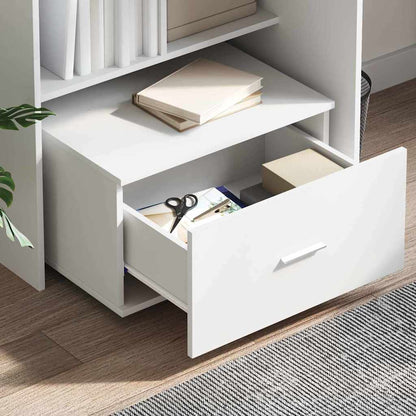 vidaXL Bureau avec étagère Blanc 131,5 x 50 x 106,5 cm Aggloméré