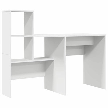 vidaXL Bureau avec étagère Blanc 131,5 x 50 x 106,5 cm Aggloméré