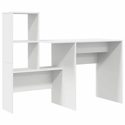 vidaXL Bureau avec étagère Blanc 131,5 x 50 x 106,5 cm Aggloméré