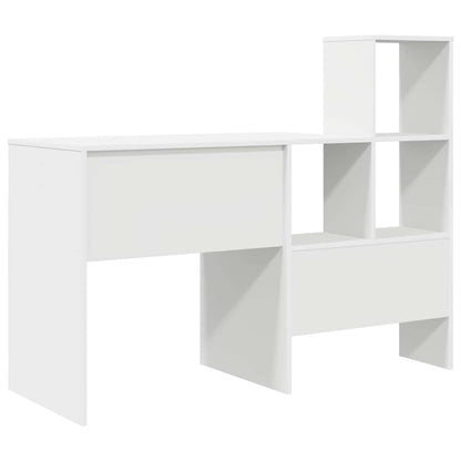 vidaXL Bureau avec étagère Blanc 131,5 x 50 x 106,5 cm Aggloméré