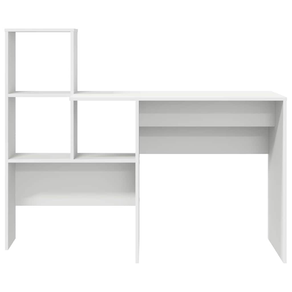 vidaXL Bureau avec étagère Blanc 131,5 x 50 x 106,5 cm Aggloméré