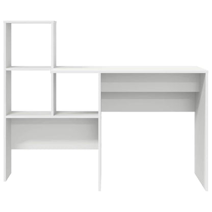 vidaXL Bureau avec étagère Blanc 131,5 x 50 x 106,5 cm Aggloméré