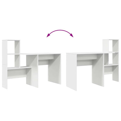 vidaXL Bureau avec étagère Blanc 131,5 x 50 x 106,5 cm Aggloméré