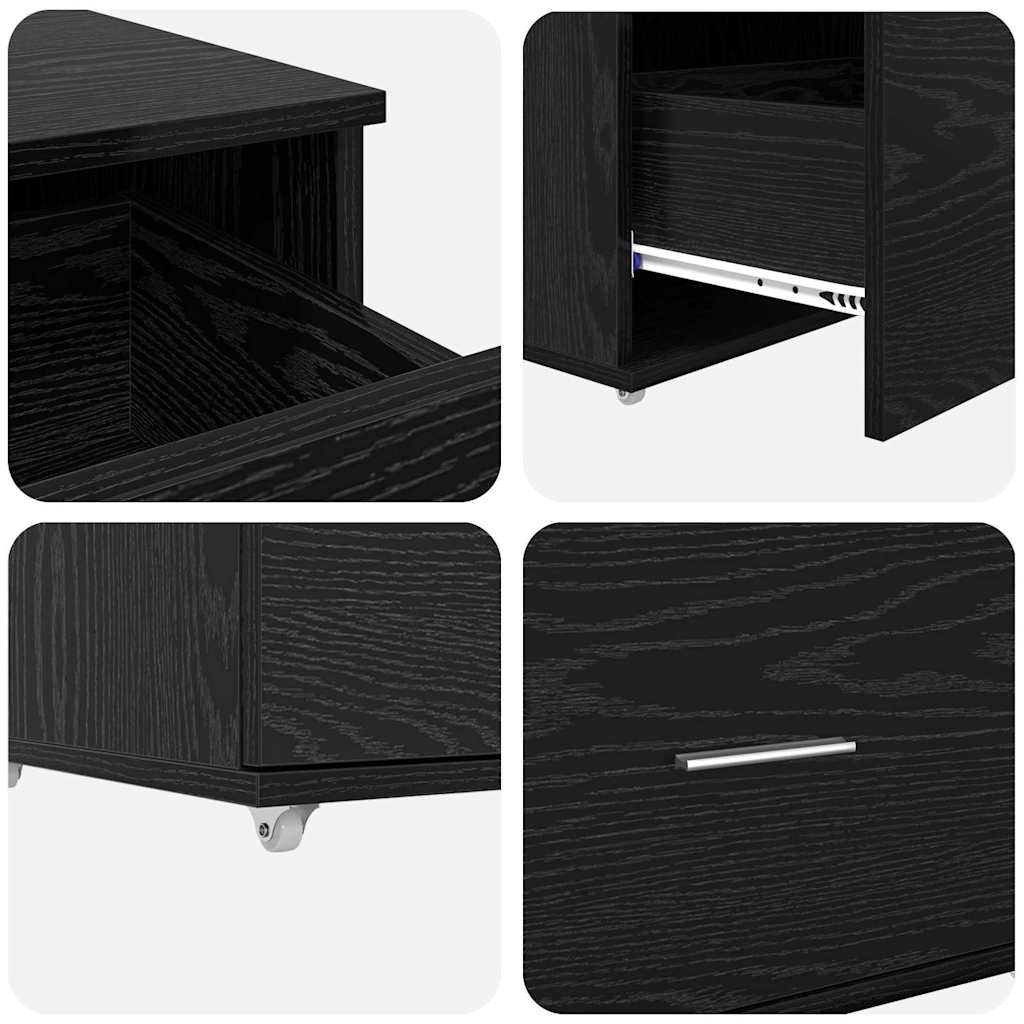 vidaXL Schreibtisch Schwarz Eichen-Optik 131,5 x 50 x 106,5 cm