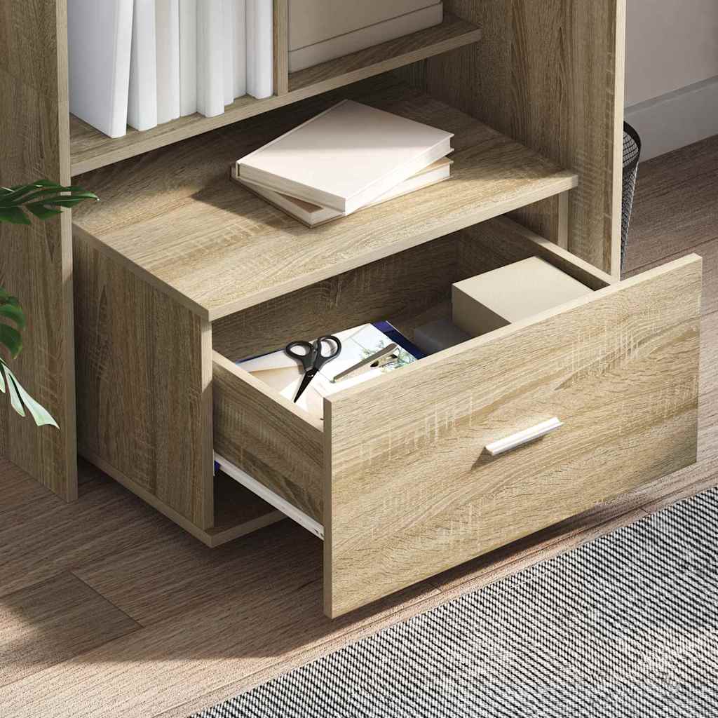 vidaXL Bureau chêne Sonoma 131,5 x 50 x 106,5 cm Bois d'ingénierie