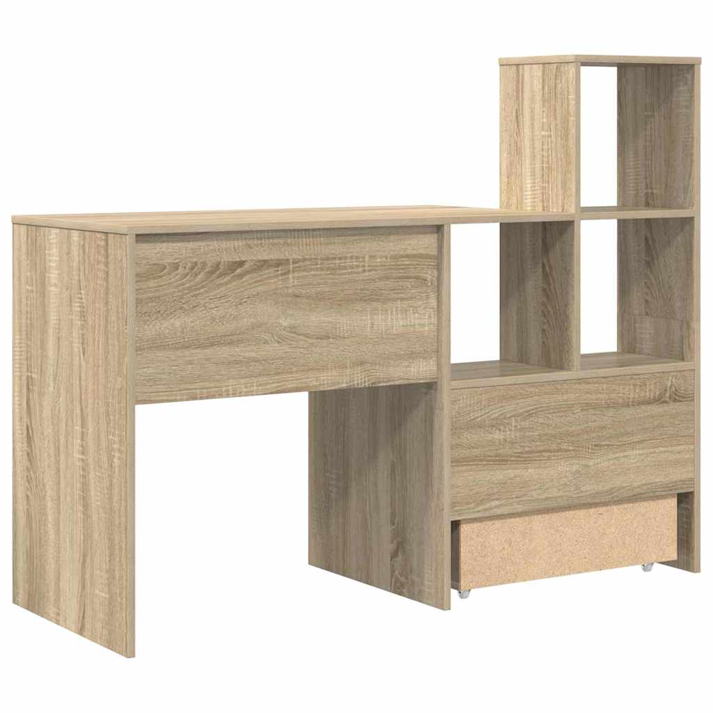 vidaXL Bureau chêne Sonoma 131,5 x 50 x 106,5 cm Bois d'ingénierie