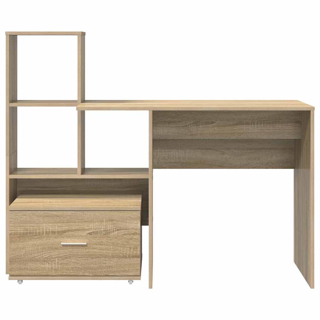 vidaXL Bureau chêne Sonoma 131,5 x 50 x 106,5 cm Bois d'ingénierie