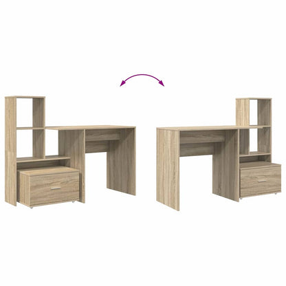 vidaXL Bureau chêne Sonoma 131,5 x 50 x 106,5 cm Bois d'ingénierie