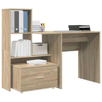 vidaXL Bureau chêne Sonoma 131,5 x 50 x 106,5 cm Bois d'ingénierie