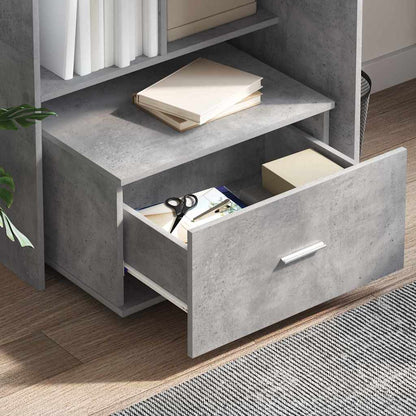 vidaXL Bureau gris béton 131,5 x 50 x 106,5 cm en bois d'ingénierie