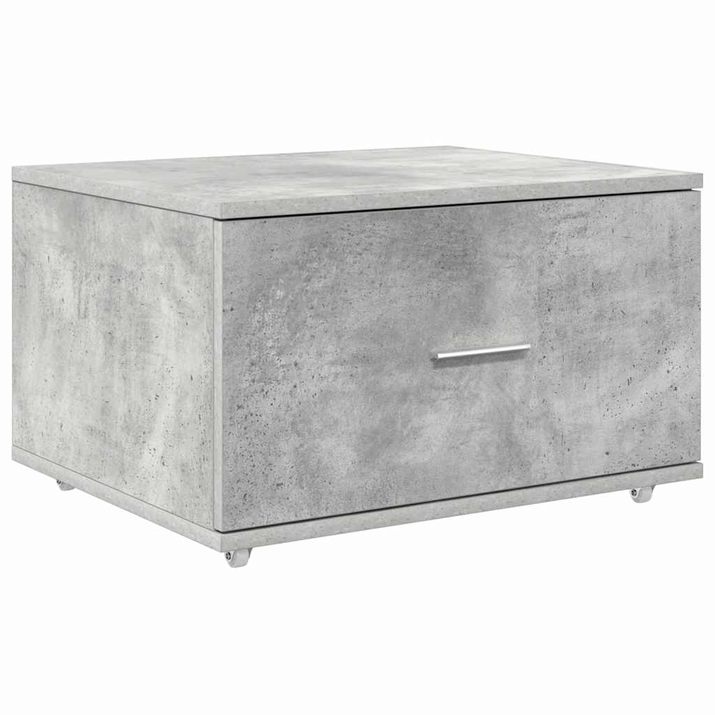 vidaXL Bureau gris béton 131,5 x 50 x 106,5 cm en bois d'ingénierie