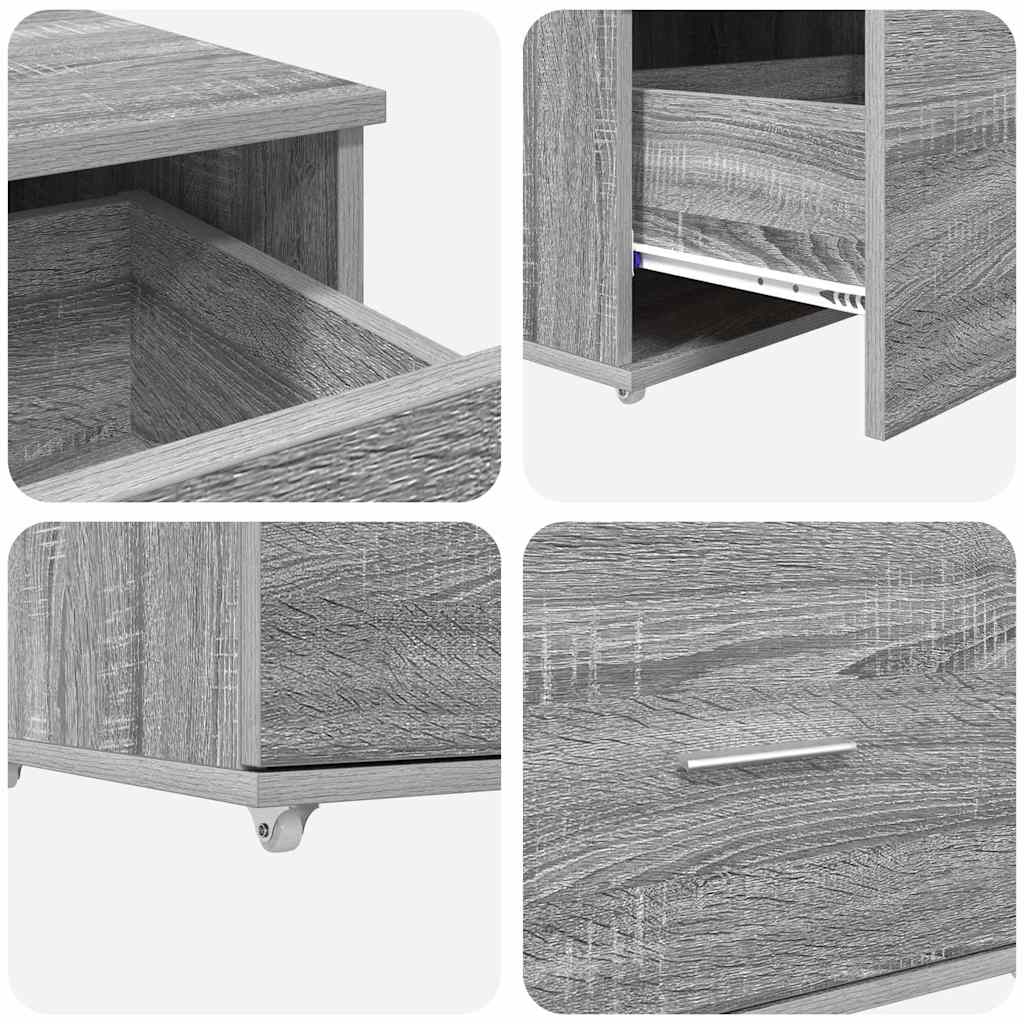 vidaXL Bureau Sonoma Gris 131,5 x 50 x 106,5 cm Bois d'ingénierie