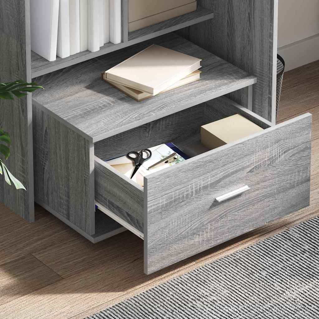 vidaXL Bureau Sonoma Gris 131,5 x 50 x 106,5 cm Bois d'ingénierie