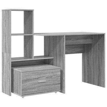 vidaXL Bureau Sonoma Gris 131,5 x 50 x 106,5 cm Bois d'ingénierie