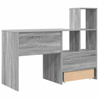 vidaXL Bureau Sonoma Gris 131,5 x 50 x 106,5 cm Bois d'ingénierie