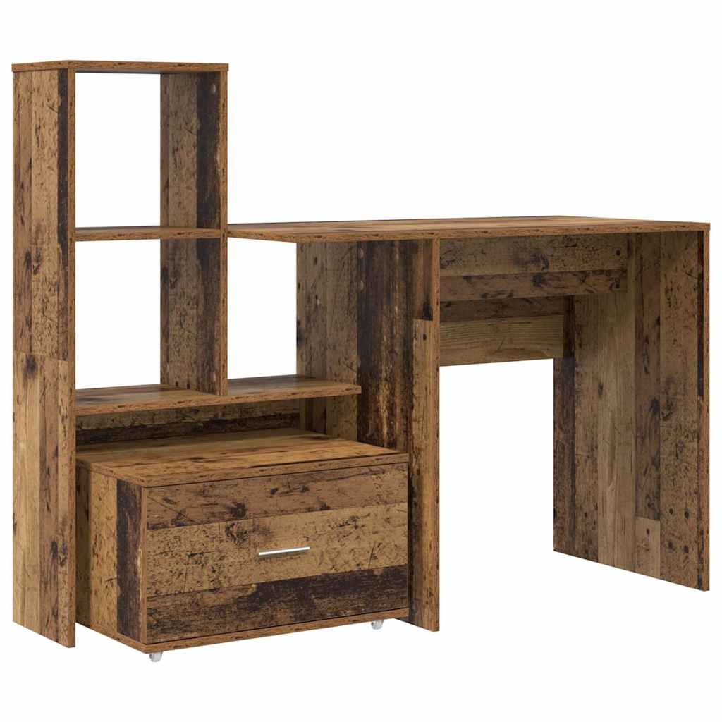 vidaXL Bureau en bois de récupération 131,5 x 50 x 106,5 cm Bois d'ingénierie