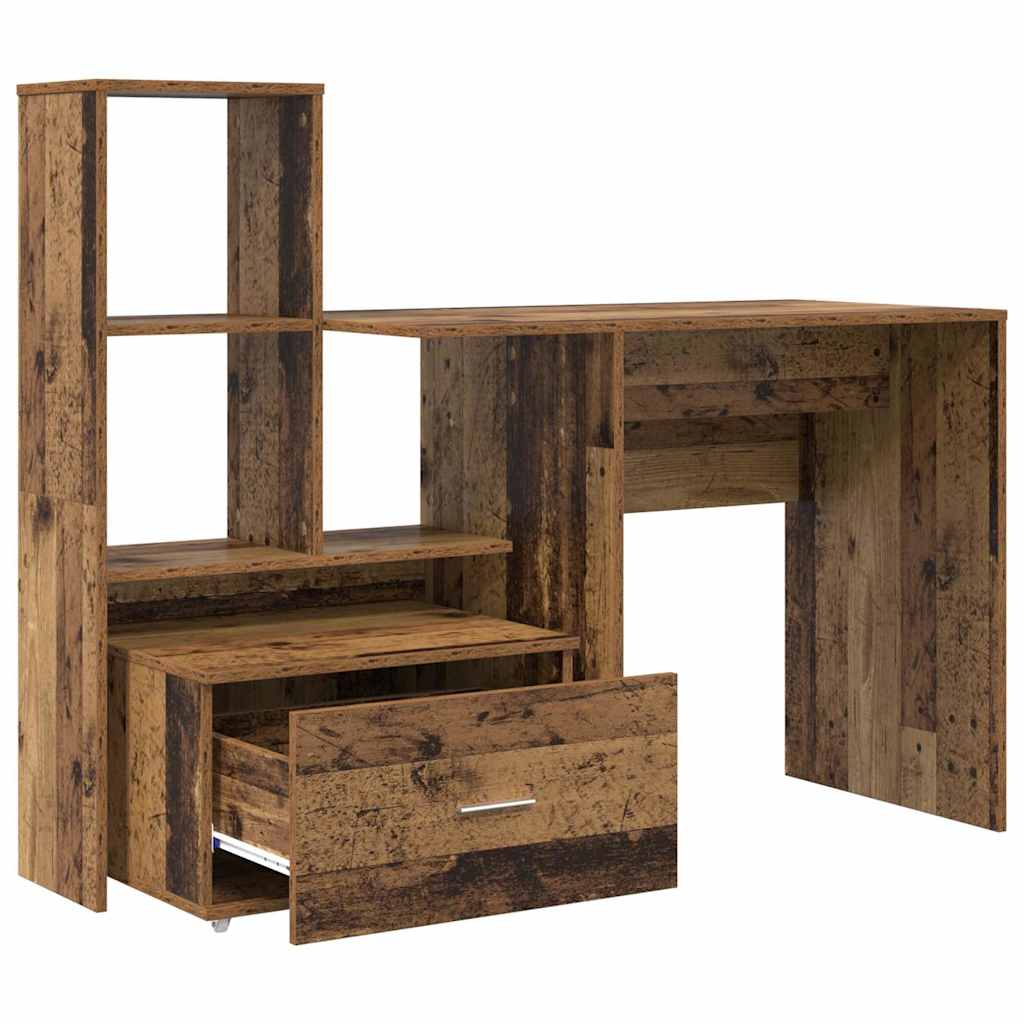 vidaXL Bureau en bois de récupération 131,5 x 50 x 106,5 cm Bois d'ingénierie