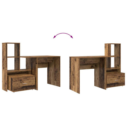 vidaXL Bureau en bois de récupération 131,5 x 50 x 106,5 cm Bois d'ingénierie
