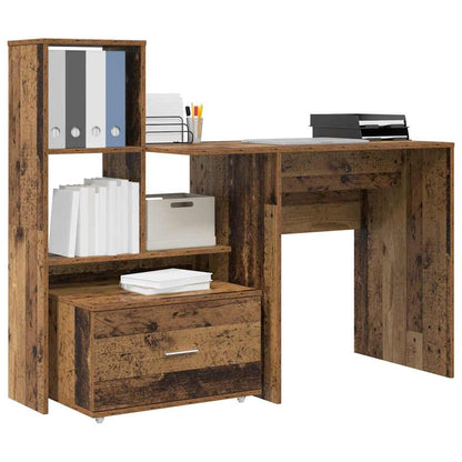 vidaXL Bureau en bois de récupération 131,5 x 50 x 106,5 cm Bois d'ingénierie